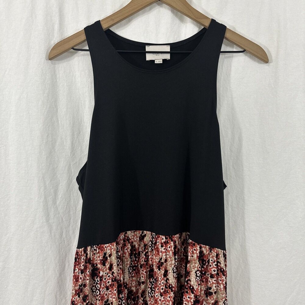 Loft Floral Crinkle Texture Sleeveless Maxi Tank Dress Womens Sz XL - Picture 4 of 9
